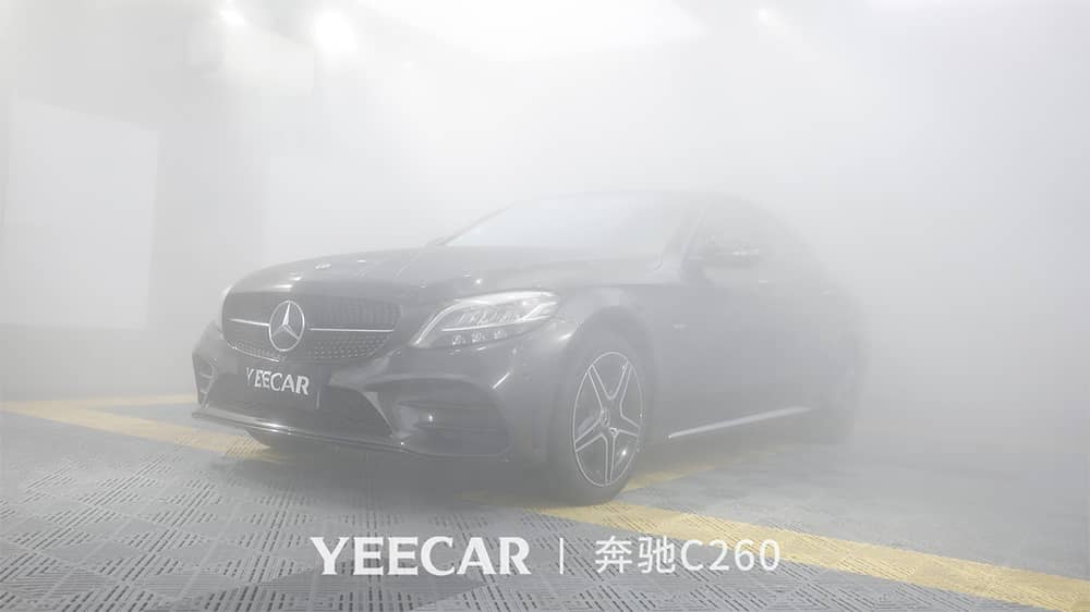 奔驰C260黑色施工YEECAR隐形车衣流程及效果展示（图三）